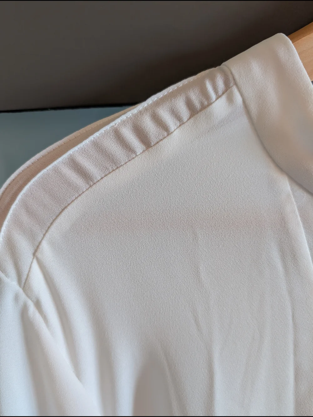 Standards & Practices Trisha Tuxedo Front Chiffon Blouse In Ivory/White Size 3X - Picture 6 of 13